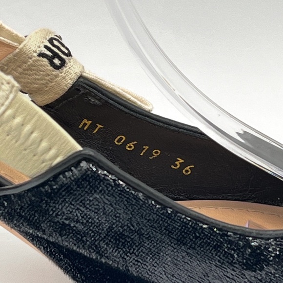 Dior J’Adior Two-Toned Shiny Velvet White Ribbon Logo Slingback 65mm Heels - Picture 6 of 8